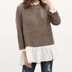 Frill neck and hem sweater